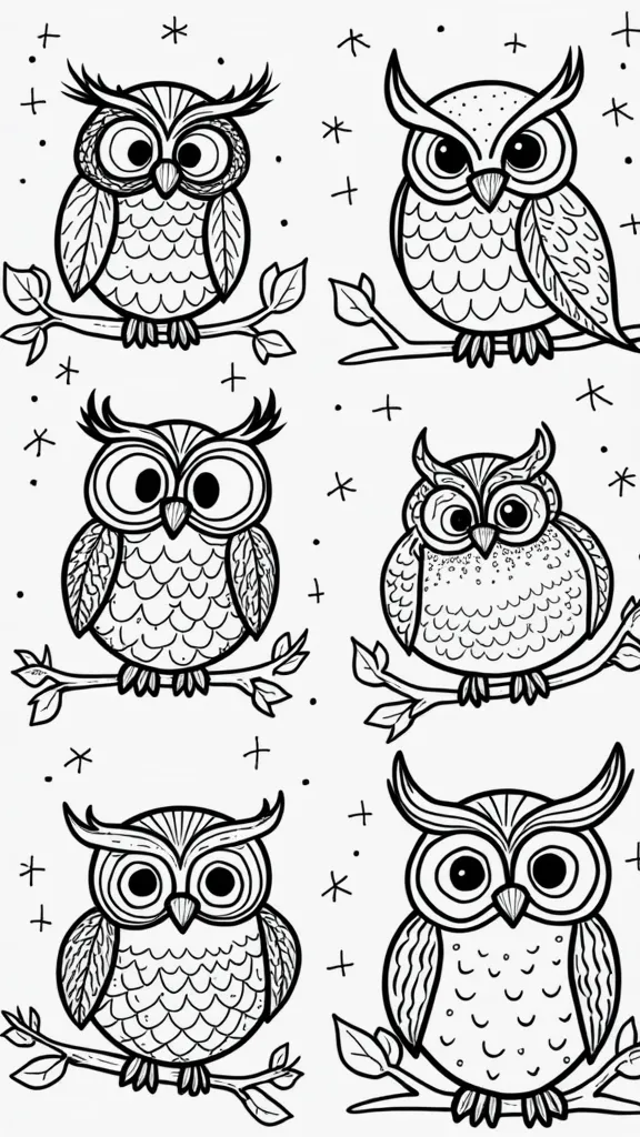 coloriages de chouettes imprimables gratuites